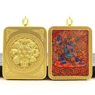 4X5 Golden Thangka Gawu Box Eight Guardian Buddha Benmingfo Pendant National Style Portable Thangka Hanging Ornaments Wholesale