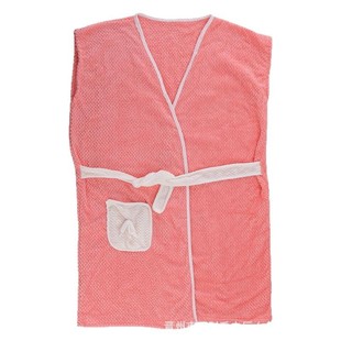 Coral Fleece Sleeveless Bathrobe Solid Color Pineapple Pig Thickened Soft Water Absorbent Quick-drying Beauty Salon Household Bath Bathrobe