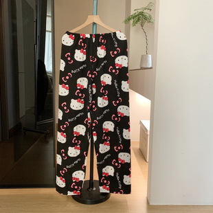 HelloKitty Cute Pajama Pants Girls Spring and Autumn Thin Cartoon Spider-Man Printed Walking Pants Home Pants Trousers