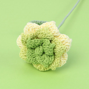 Finished cross-border handmade flower wool crochet knitting rose Tanabata Valentine's Day knitting simulation flower wholesale