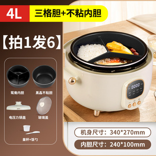 Korean Electric Pressure Cooker H9 Three-Compartment Electric Pressure Cooker for 2-6 People, 4L Large Capacity, Ready for Wholesale and Direct Delivery