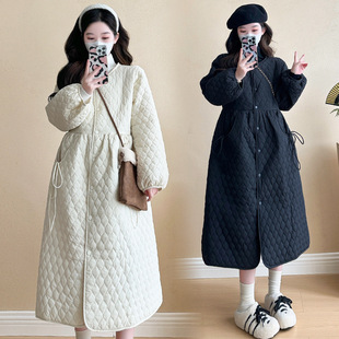Real shot in stock maternity winter clothes new cotton-padded jacket coat loose belly covering cotton-padded jacket