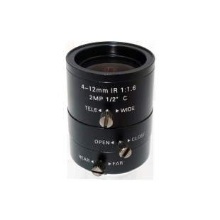 4-12mm Focal Length Adjustable Focal Length Industrial Lens 2MP HD C Interface Machine Vision Lens Zoom 1/2"