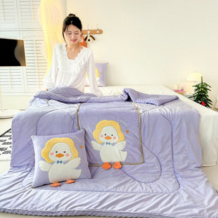 Pillow Quilt Thickened Bean Velvet Cartoon Sticker Embroidery Multifunctional Pillow Quilt Panda Pillow Quilt Dual-Use Two-in-One