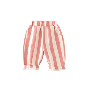 Infant spring pants male and female baby high waist colorful striped casual trousers children Korean style western style outing