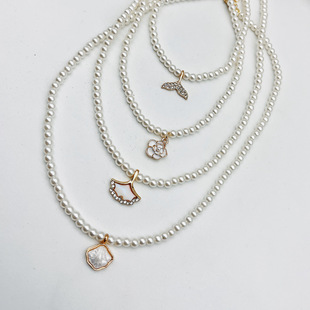 Shijia Pearl очень мелкий рисовый бисер рыбий хвост гинкго кулон ожерелье женское лето легкая роскошная нишея 2024 новая шея