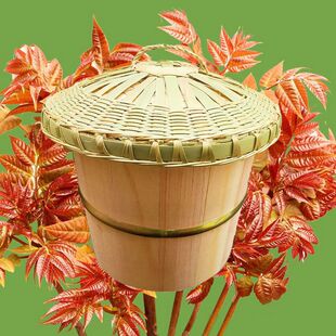 Sichuan Traditional Toon Tree Steamed Rice in Wooden Barrel Cooking Rice in Wooden Barrel Steamed Steamed Rice in Wooden Steamer for Household Large small size with Bamboo Bottom