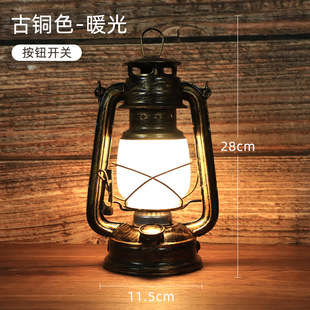 Cross-Border led rechargeable bar table lamp outdoor camping camping lamp camp tent portable retro horse lamp flame lamp