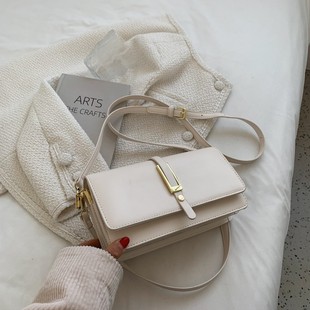 Fashion and Popular Simple Small Square Bag Women's Cross-border New Solid Color Retro Underarm Shoulder Bag Elegant All-match Crossbody Bag