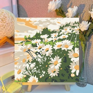 Line puppy digital oil painting diy fill hand painted oil painting handmade children wholesale stall decorative painting