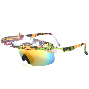 Cross-border new riding sun hat sunglasses outdoor sports punk colorful sunglasses European and American fashion personalized glasses