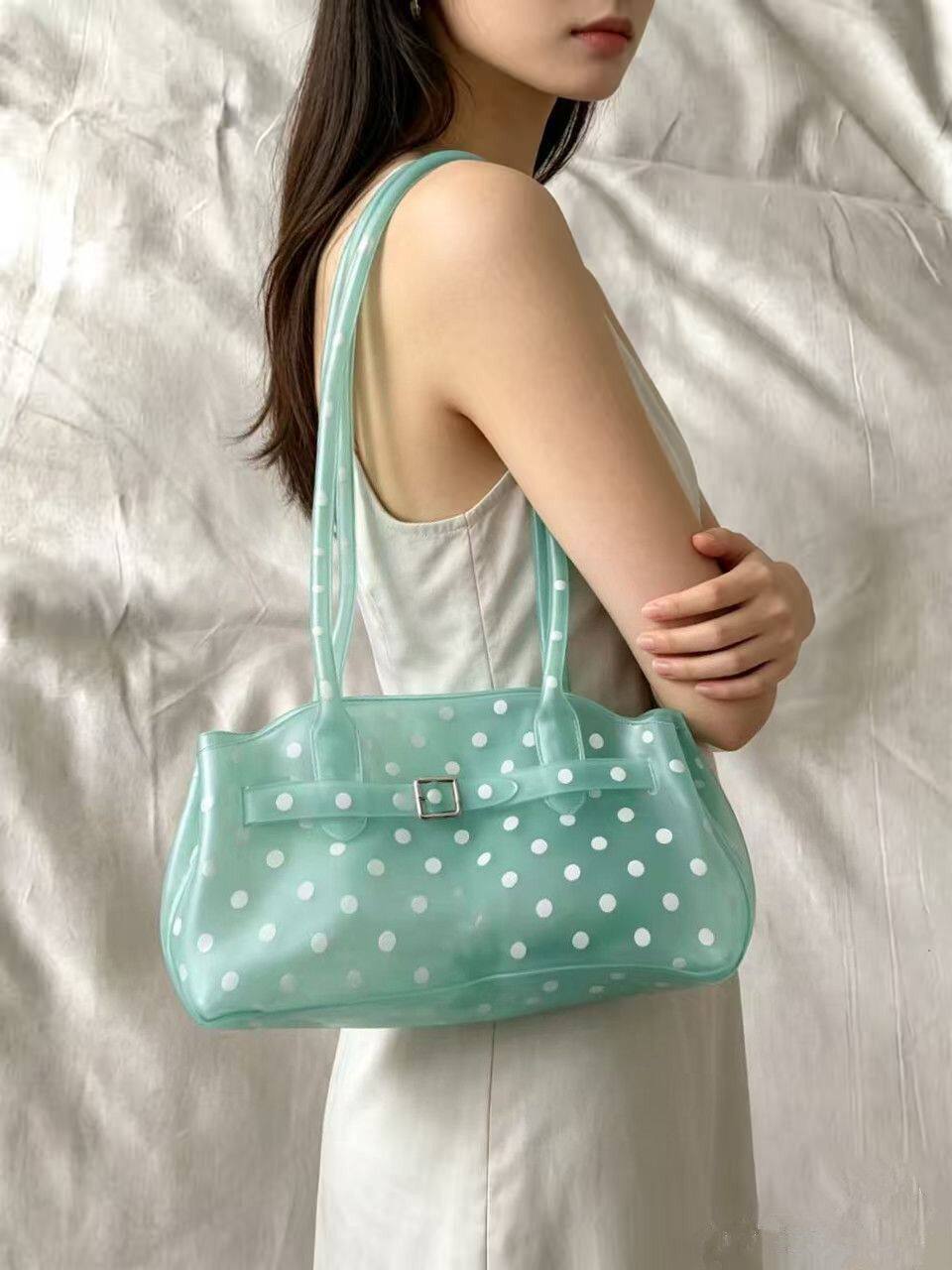 2026 New Niche Design Polka Dot Handbag for Women, High-End Shoulder Bag, Versatile Tote Bag for Commuters, Trendy