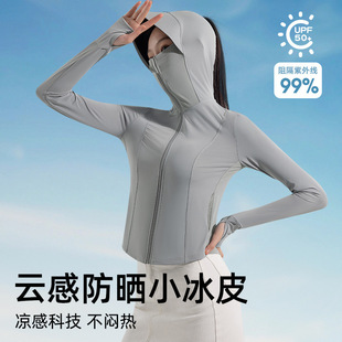 New Original Yarn Ice Silk Slim-fit Sun-protective Clothing Women's Black Glue Hat Breathable Upf200 Anti-ultraviolet Yoga Clothing for Women