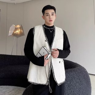 New elegant Korean style Chanel style fashionable vest slimming loose workwear vest spring and autumn all-matching coat vest
