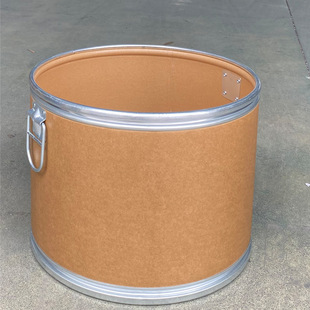Carboard barrel with 520 outer diameter 52cm diameter steel hoop paper barrel brown kraft paper iron hoop barrel can be monochrome and multi-color
