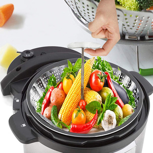 9 Inch 11 Inch Stainless Steel Folding Steamer Telescopic Steamer Lotus Multi-Functional Drain Fruit Tray T-Handle Steamer