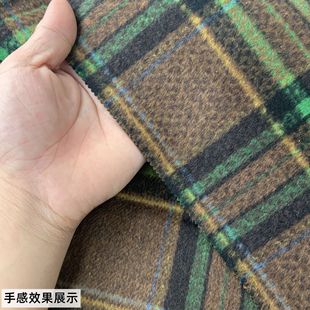 Autumn and Winter double-sided woolen blended plaid coat shawl scarf coat new Chinese winter cheongsam suit fabric