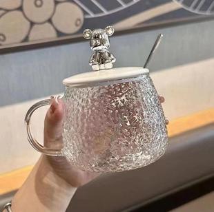 Домашний медведь молот с рисунком Марка стеклянная чашка воды офисная чашка кофе чашка чашка молока с ложкой ручка подарочная рекламная чашка