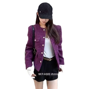 HL series [Ginza daughter] handmade beaded jin mouth wool tweed jacket cuff removable