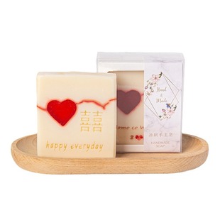 Handmade soap with hand gift soap wedding happy soap heartbeat signal lettering gift box with soap wholesale in stock straight hair