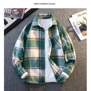 Can be used on behalf of hair-woolen wool long-sleeved shirt men's handsome outside tide-white bottom pendulum in stock the whole single