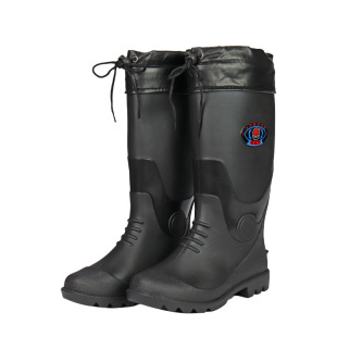 Thickened PVC Rain Boots Winter Waterproof Warm Boots Men's Outdoor Protective Labor Protection Mine Boots Wear-resistant Non-slip Rain Boots