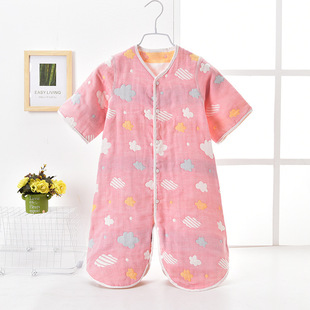 HNZM259 Children's Vest Sleeping Bag Leg-Split Baby Belly Kick-proof Quilt Baby Big Children Sleeping Cotton Gauze