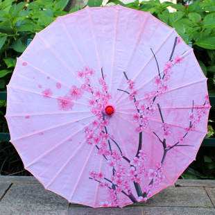 Printed Silk Umbrella Antique Dance Oil Paper Silk Umbrella Cheongsam Show Hanfu Photo Ceiling Decorative Craft Umbrella
