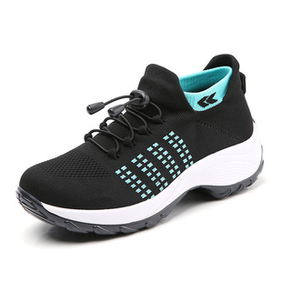 Cross-border Hot plus size Women's Shoes Air Cushion Fly-woven Casual Shoes Flaking Shoes Fashion Rocking Shoes Quanzhou sneaker