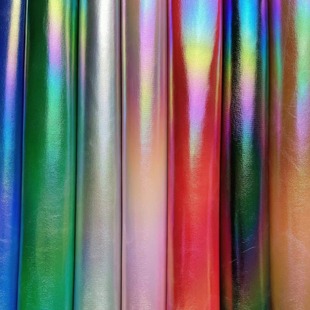 RPET 50D rainbow gradient bronzing fabric polyester colorful bronzing fabric autumn and winter down jacket cotton-padded jacket