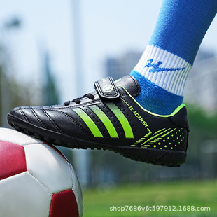 Cross-border Foreign Trade Velcro Children's Football Shoes Broken Nails for Primary School Students Indoor Football Training Shoes for Children