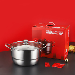 Steamer Household Stainless Steel Induction Cooker Gas Stove Three-layer Steamer Steamed Bread Steamer Drawer Double-layer Large Capacity Soup Pot