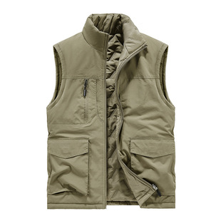 New Fall/Winter Men's fleece-lined Vest Outdoor Casual Vest Jacket Double-sided Wear fleece-lined Thickened Windproof 8862A