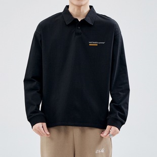 Cotton Polo shirt men's long-sleeved sweater Spring and Autumn 2023 new American autumn top men's casual coat