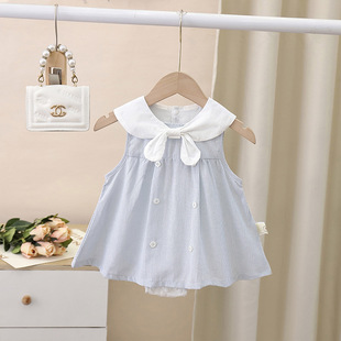 New Starting Point Clothing Baby Clothes Summer Jumpsuit Female Baby Chinese Style Hanfu Class A Summer Wrap-up Ha-ha Clothes