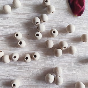 Factory Direct Sale of Solid Wood Natural Color Loose Beads Maple Round Beads DIY Jewelry Accessories