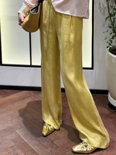 Seven-color Sand Wash Copper Ammonia Wire Straight Leg Pants Light Luxury High-grade Cool and Smooth Color Fresh Age-reducing All-match Casual Pants