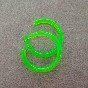 European and American nightclub exaggerated earrings acrylic resin color fluorescent C fashion Joker personality earrings earrings