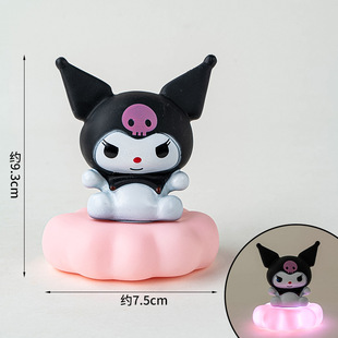 Internet Celebrous Luminous Cloud Lights Yugui Dog Kulomi Big Ear Dog Parchia Dog Cake Decoration Children's Birthday Ornaments