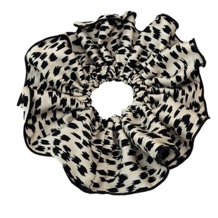 Korean Retro Fashion Lazy Leopard Hair Flower Elegant Large Intestine Hair Loop Fabric Ball Head Tie Rope Hair Rope Rubber Tendon