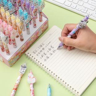 Cartoon patch push Gel Pen Press Black Pen student exam writing signature pen boxed