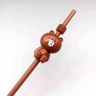Yiwu производителей мультфильм соломы Многоразовые пищевые пластиковые творческие новинки милые животные котенок порошок свинья солома