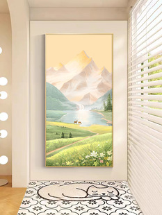 Porch Decorative Painting Corridor Away Landscape Painting Rizhao Jinshan Hanging Painting Landscape Painting Hand-painted Oil Painting Wall Mural
