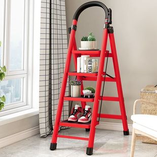 Ladder Household Foldableing Ladder Thickeneded Carbon Steel Herringbone Ladder Foldableing Stool Ladder Indoor Multi-Functional Mobile Ladder