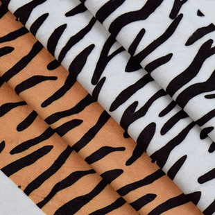 Factory wholesale knitted 1.5 wool crystal printed plush toy bags super soft milk grain tiger fabric