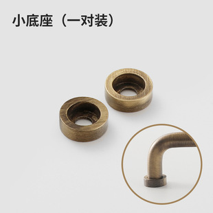 Round Tube Double Bay Yellow Ancient Copper Handle French Wardrobe Full Copper Handle Simple Light Luxury Cabinet Drawer Brass Long Handle