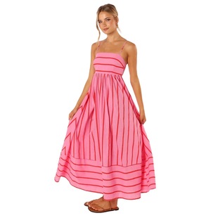 Foreign Trade Amazon Cross-border 2025 Summer Striped Sling Backless Big Swing Fresh Wind Bohemian dress