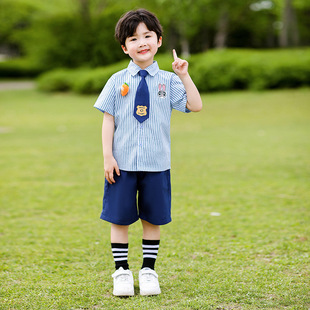 Children's Summer Clothes, Boys and Girls Shirt Suits, Performance Clothes, Children's Day Performance Clothes, Rabbit Police Officer Skirts, Class Uniforms, School Uniforms