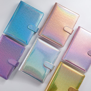Cross-border A6A5 Colorful Laser Macaron Binder Notebook Creative Handbook Passbook Bank Card Bag