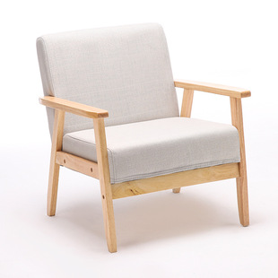 2I Small Apartment Simple Solid Wood Single Double Three Living Room Apartment Rental House Fabric Sofa Japanese Style Log Jane